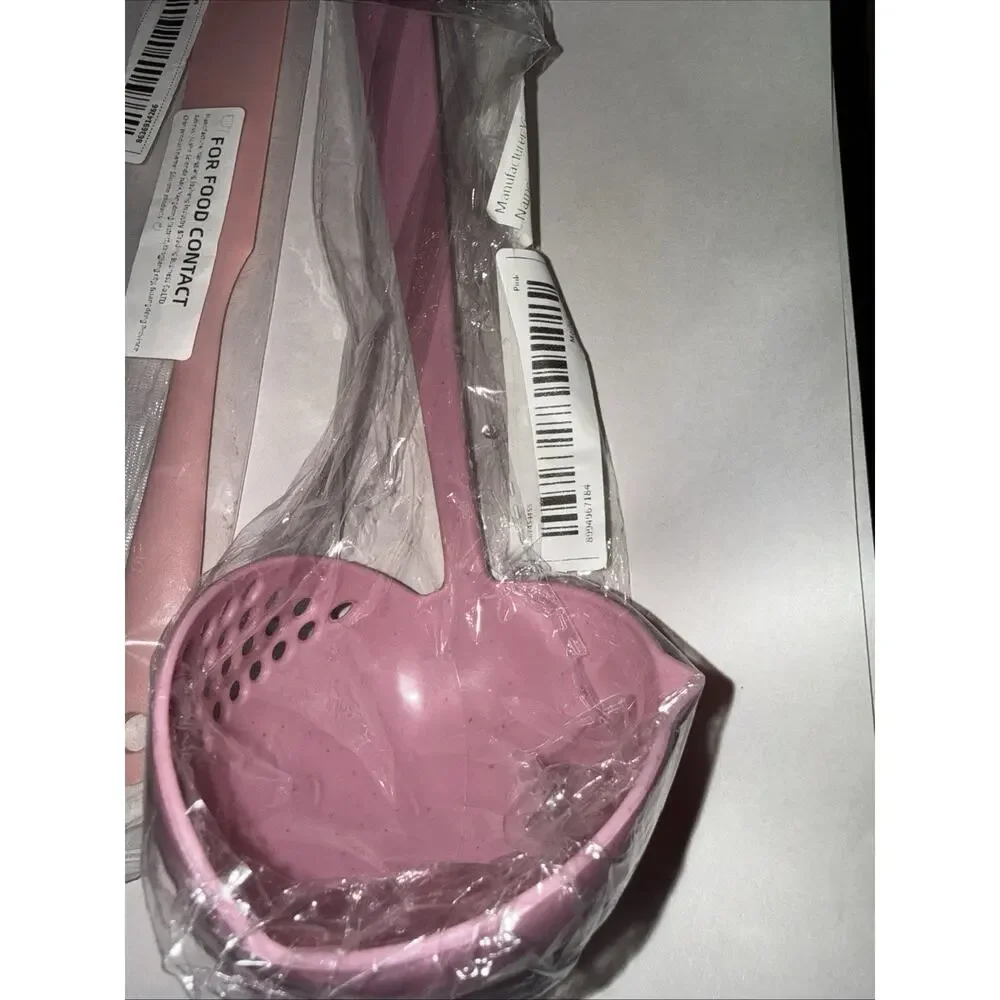 Set Of Five Pastel Silicone Spatulas With Free Plastic Ladle